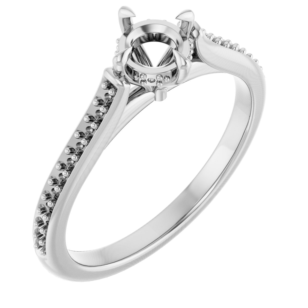 Claw-Prong Hidden Halo-Style Engagement Ring