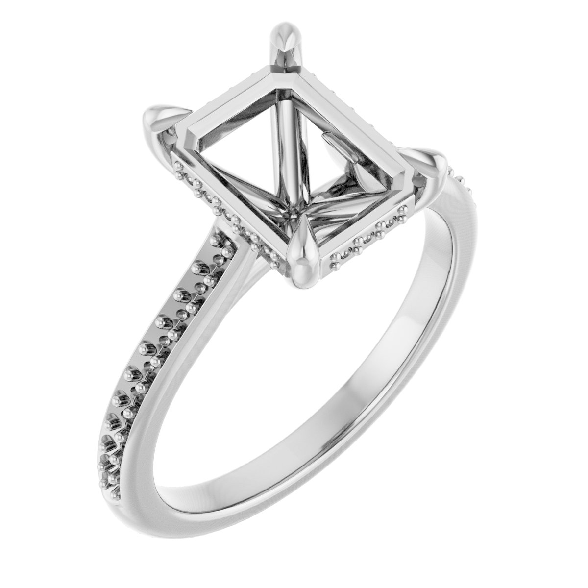 Claw-Prong Hidden Halo-Style Engagement Ring