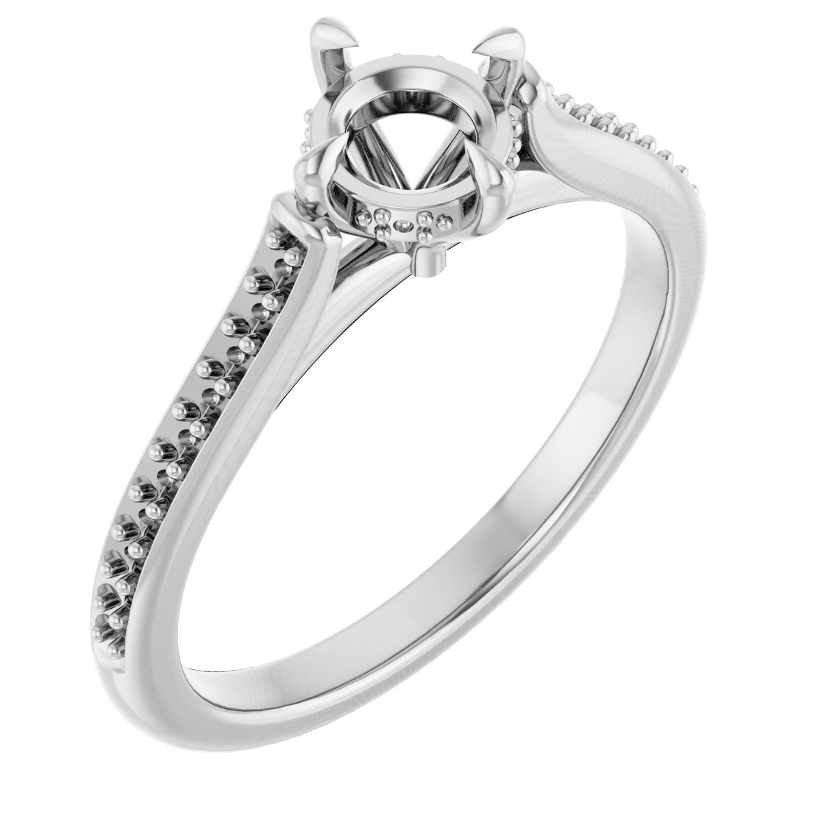 Claw-Prong Hidden Halo-Style Engagement Ring