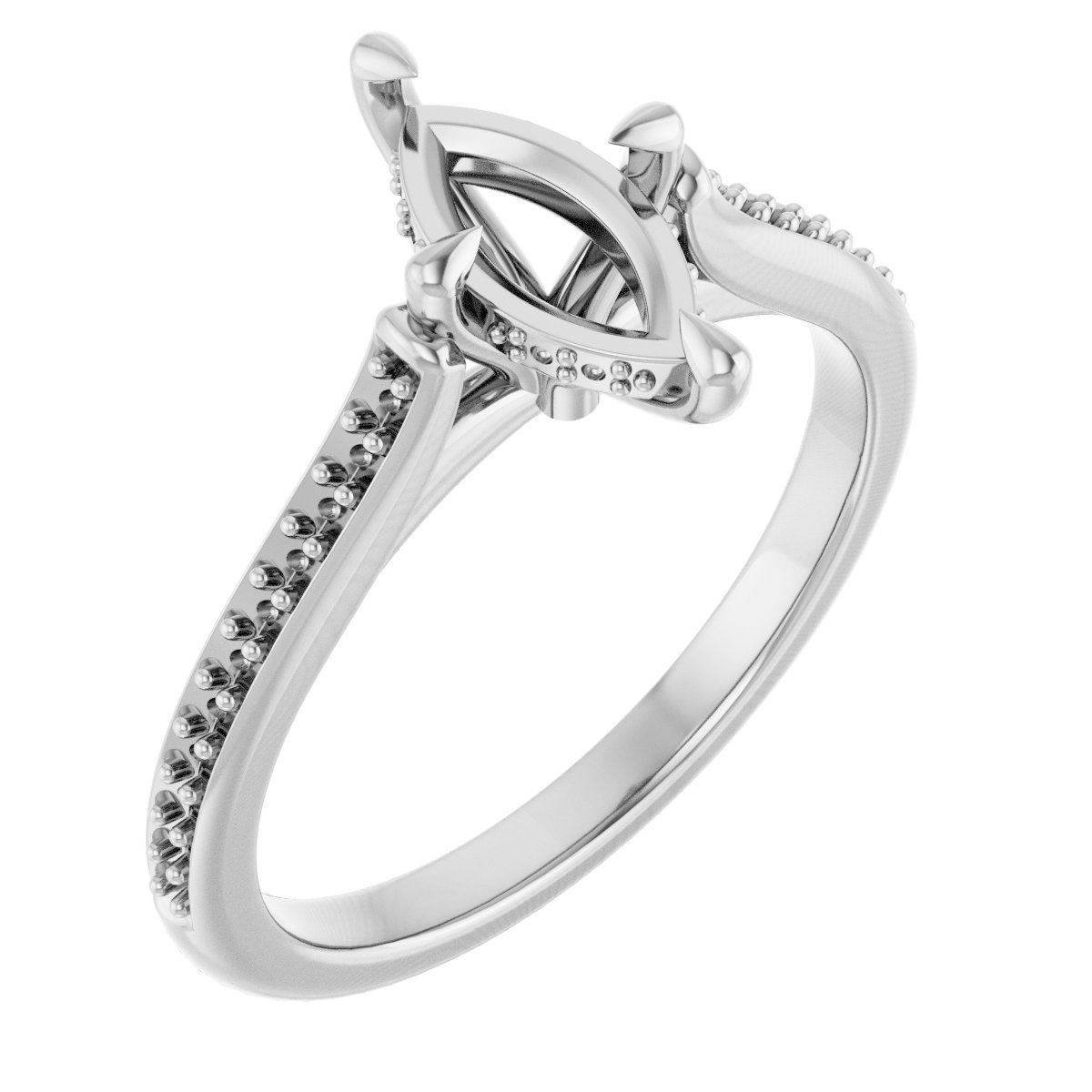 Claw-Prong Hidden Halo-Style Engagement Ring