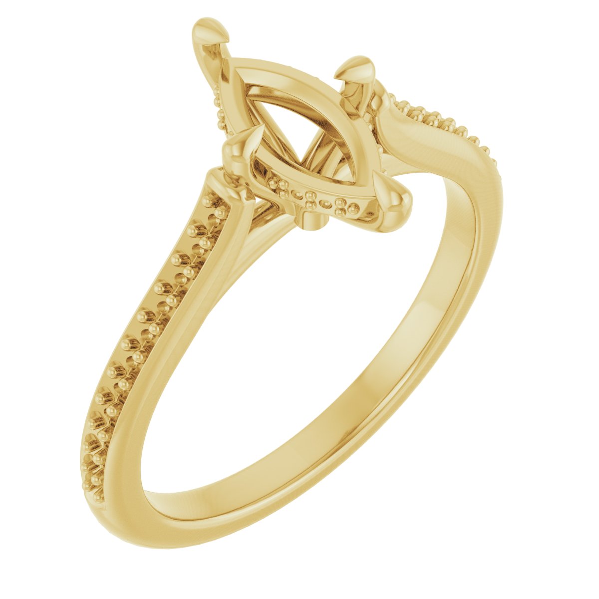 Claw-Prong Hidden Halo-Style Engagement Ring