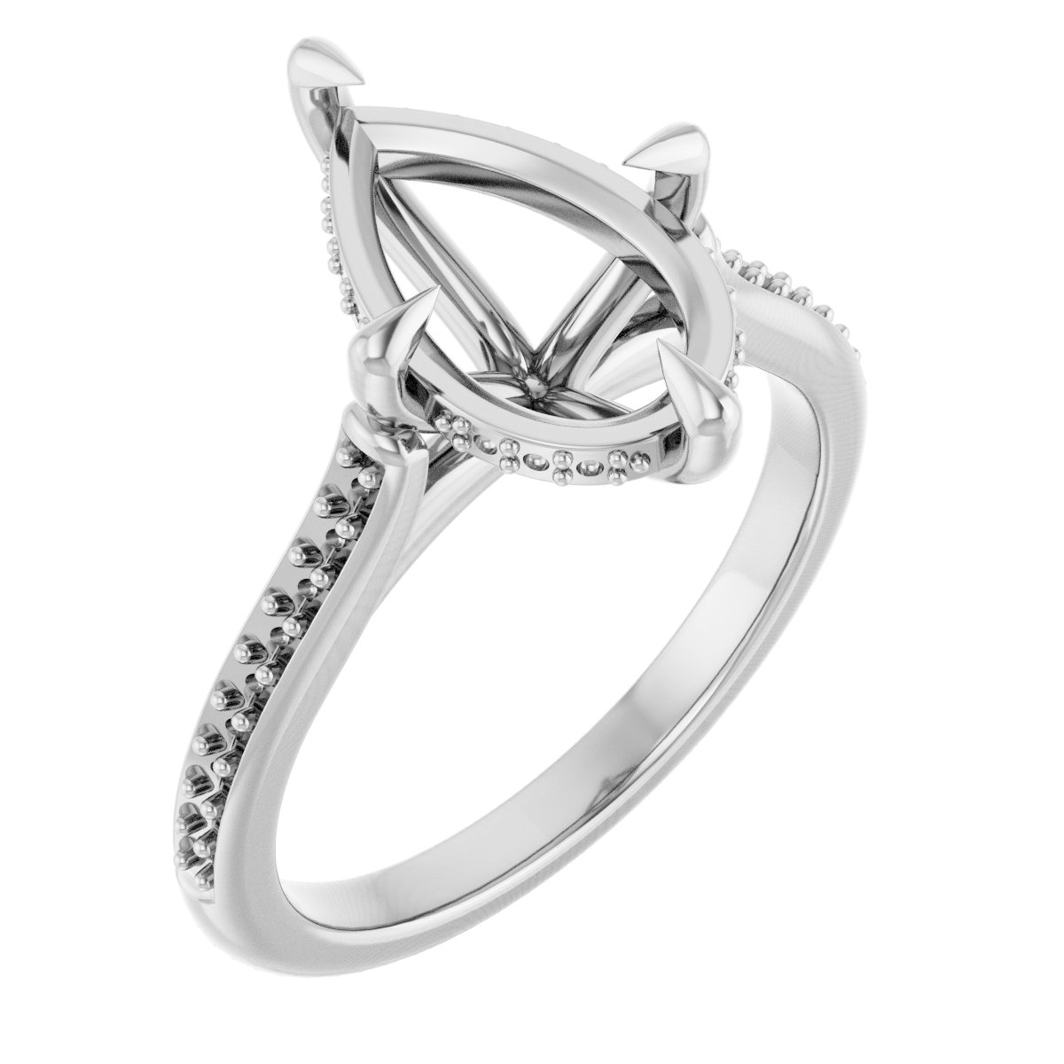 Claw-Prong Hidden Halo-Style Engagement Ring