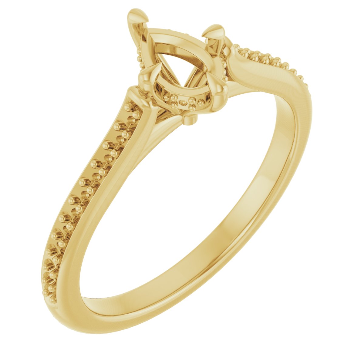 Claw-Prong Hidden Halo-Style Engagement Ring