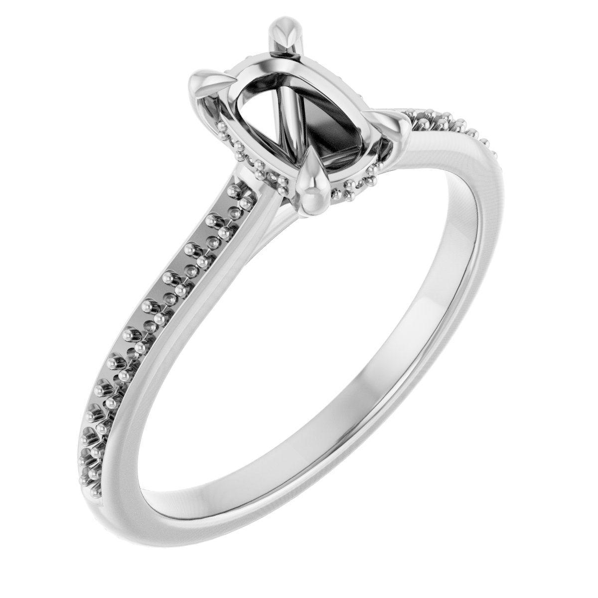 Claw-Prong Hidden Halo-Style Engagement Ring
