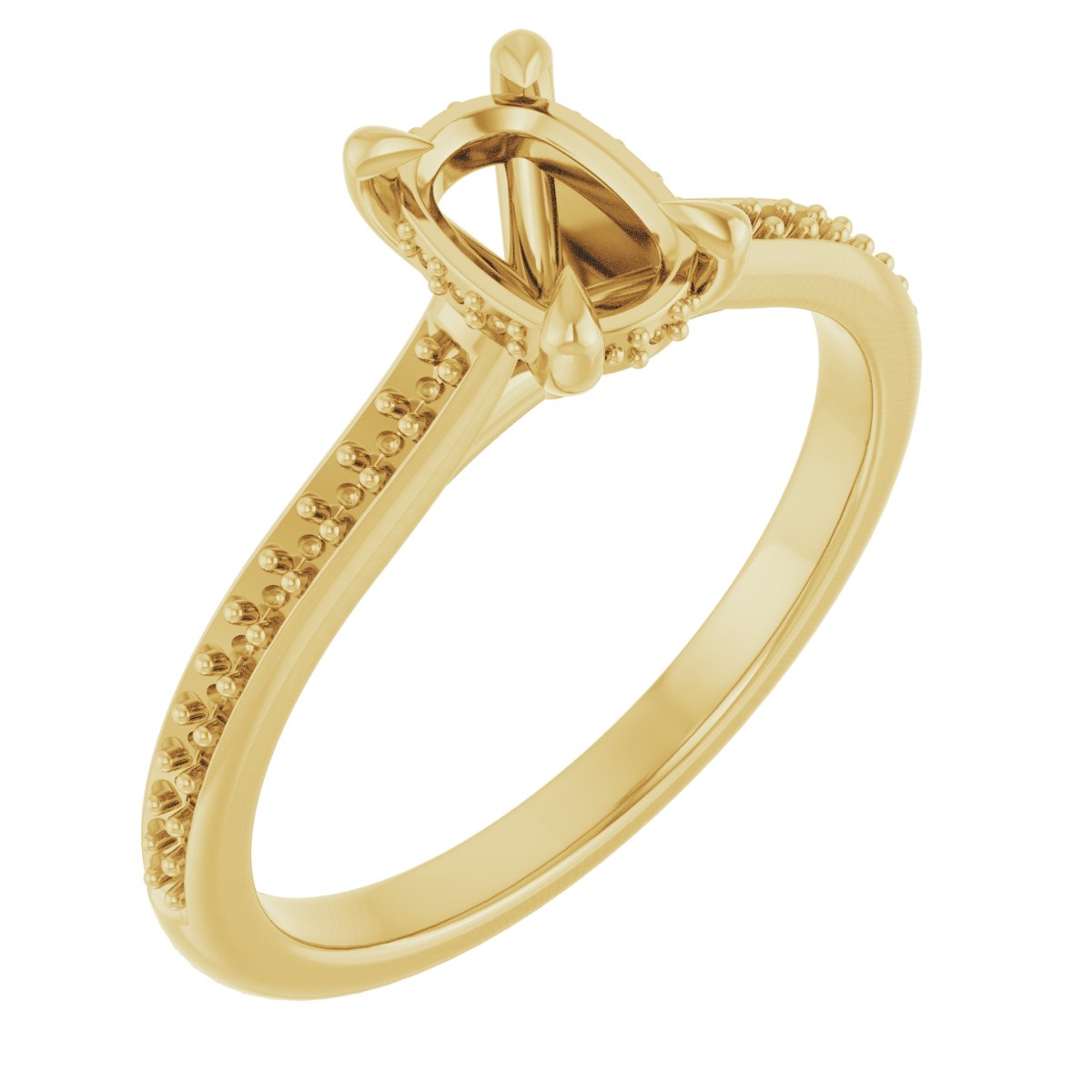 Claw-Prong Hidden Halo-Style Engagement Ring