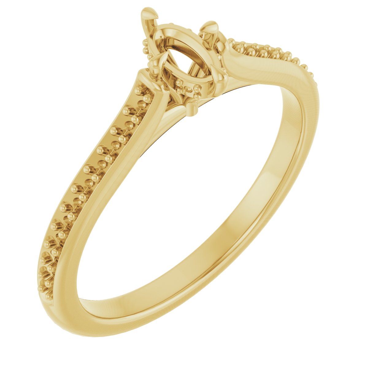 Claw-Prong Hidden Halo-Style Engagement Ring
