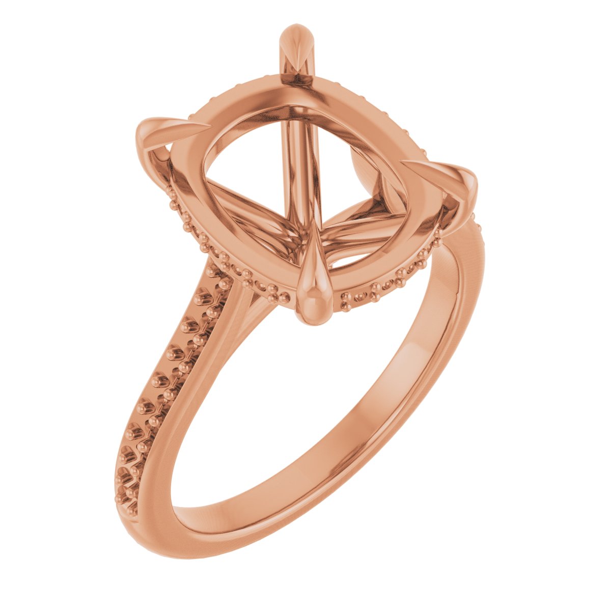 Claw-Prong Hidden Halo-Style Engagement Ring