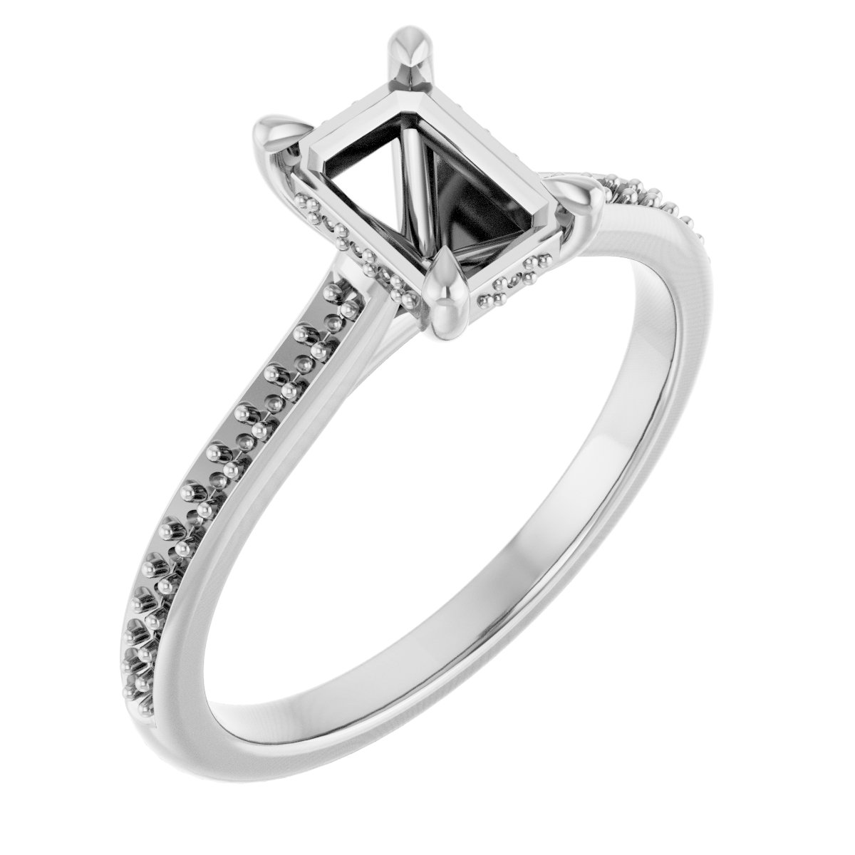 Claw-Prong Hidden Halo-Style Engagement Ring