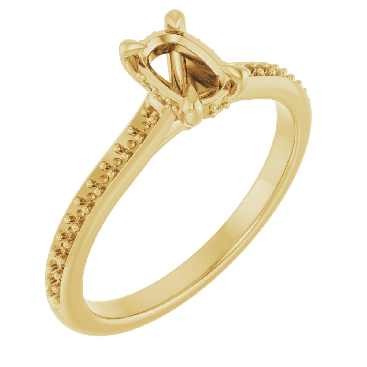 Claw-Prong Hidden Halo-Style Engagement Ring