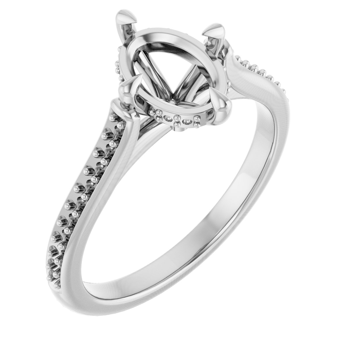Claw-Prong Hidden Halo-Style Engagement Ring