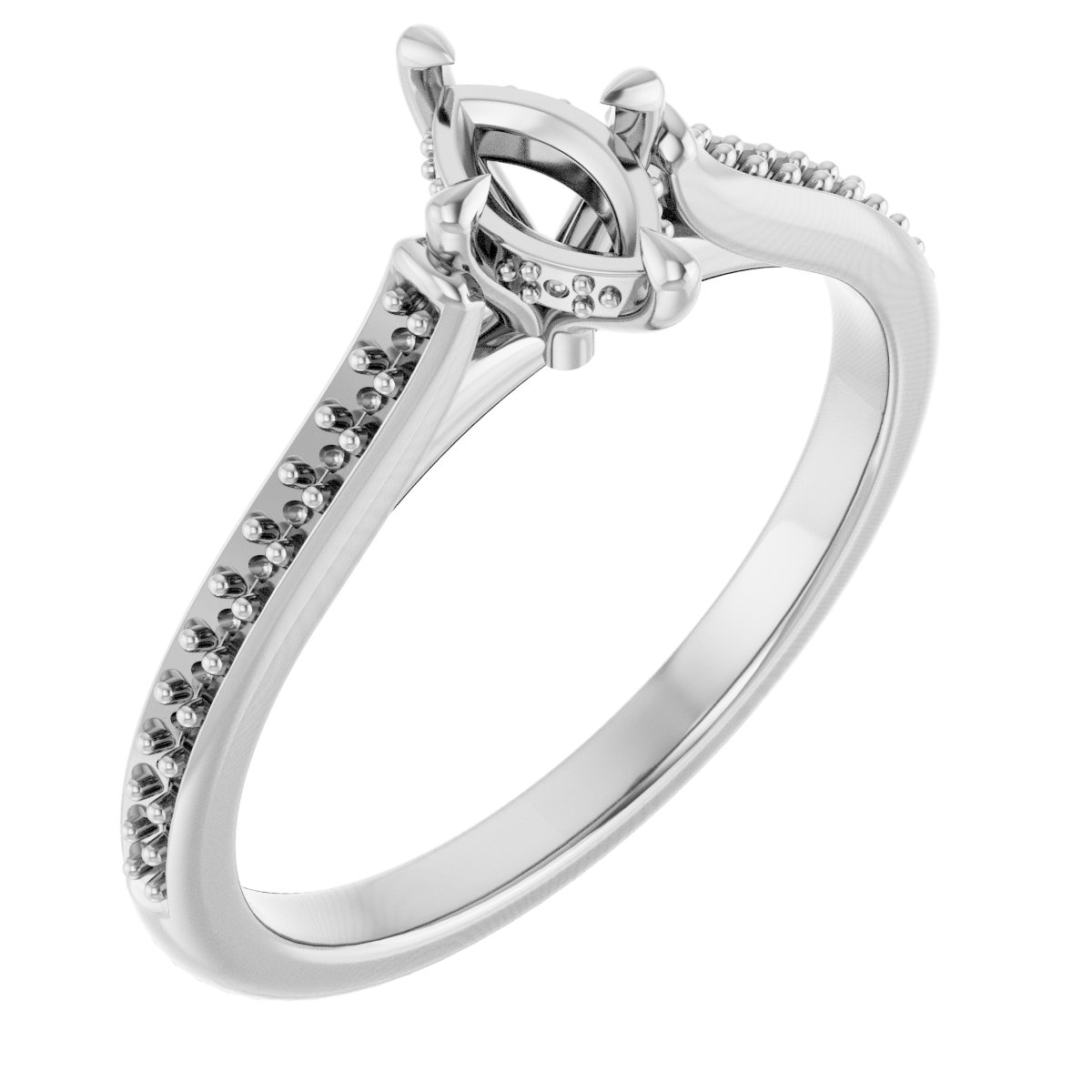 Claw-Prong Hidden Halo-Style Engagement Ring
