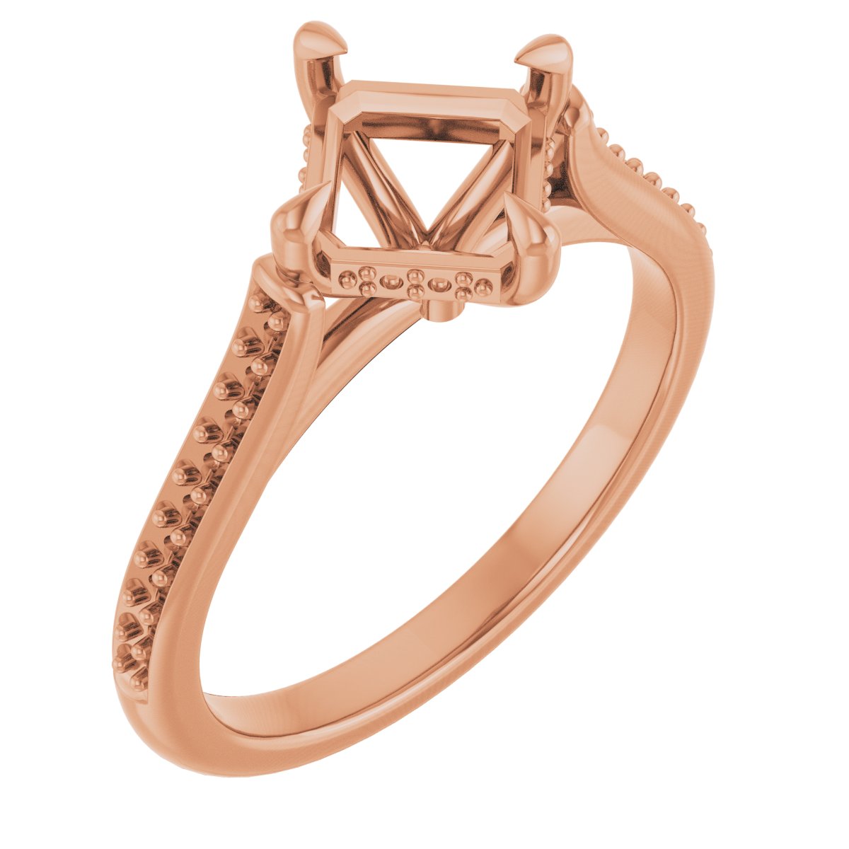 Claw-Prong Hidden Halo-Style Engagement Ring