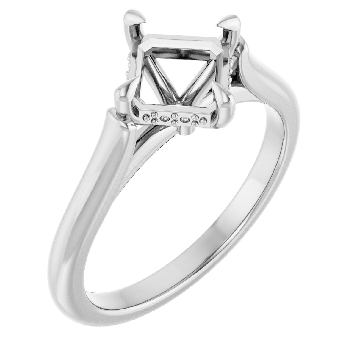 Claw-Prong Hidden Halo-Style Engagement Ring