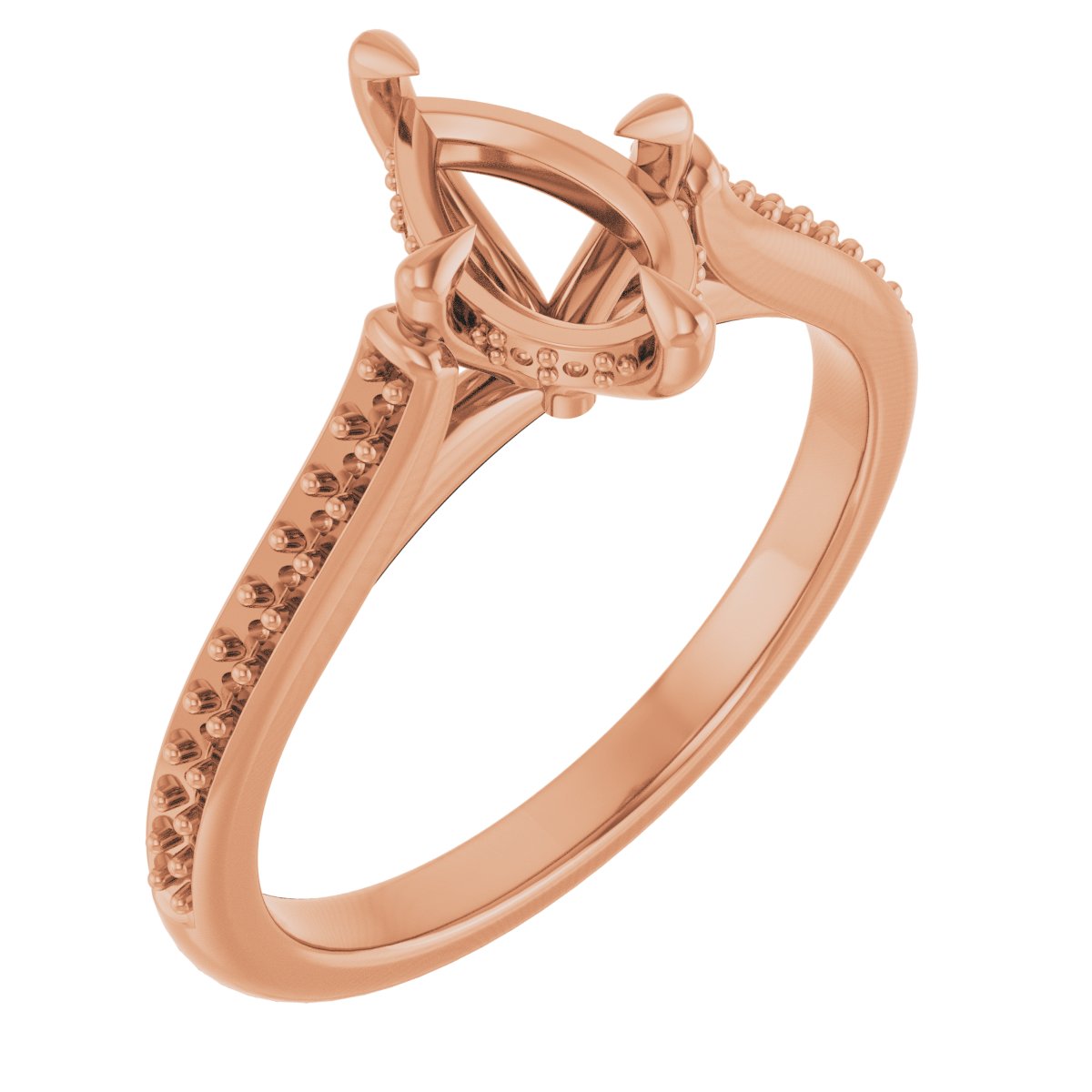 Claw-Prong Hidden Halo-Style Engagement Ring