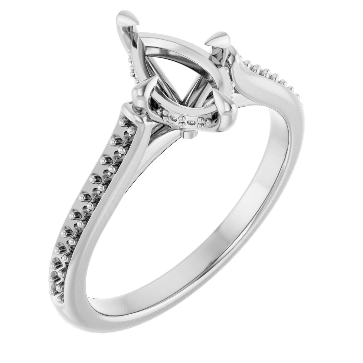 Claw-Prong Hidden Halo-Style Engagement Ring