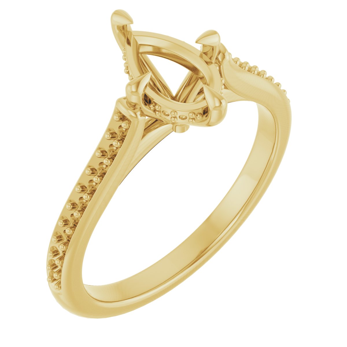 Claw-Prong Hidden Halo-Style Engagement Ring