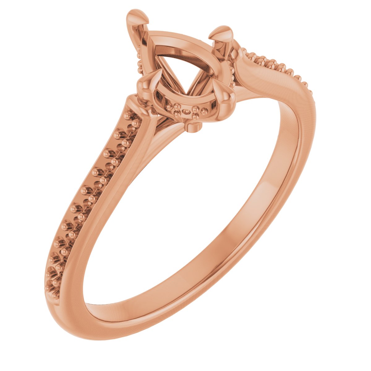 Claw-Prong Hidden Halo-Style Engagement Ring