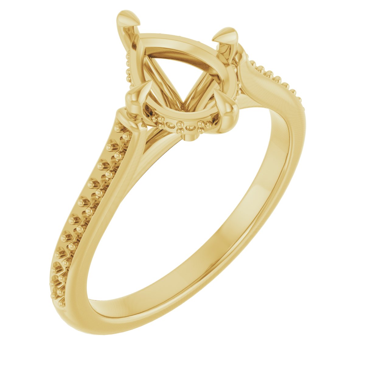 Claw-Prong Hidden Halo-Style Engagement Ring