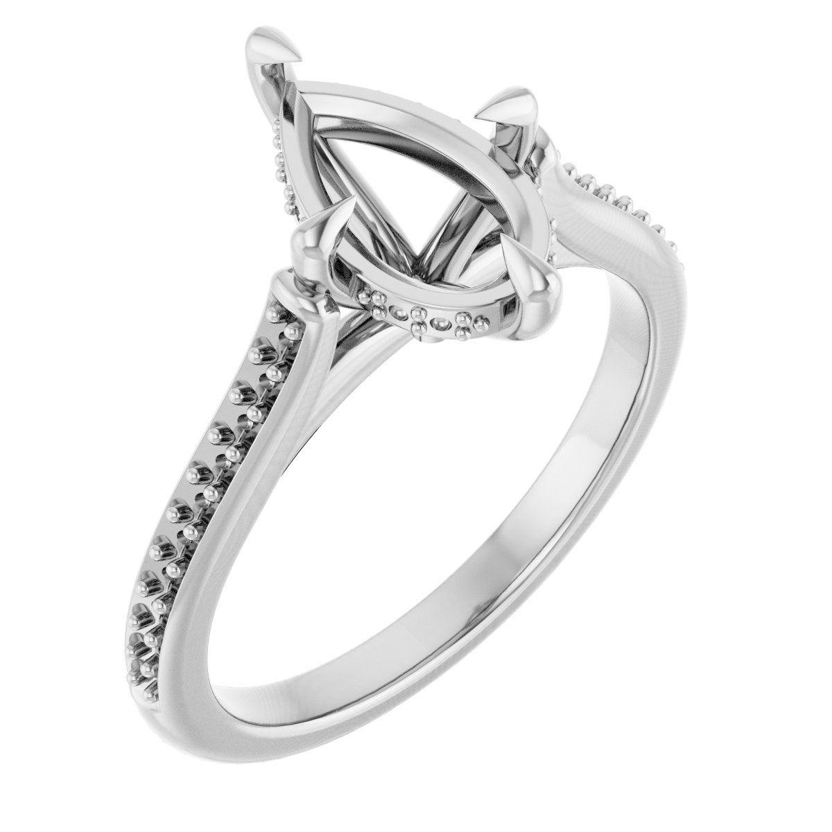 Claw-Prong Hidden Halo-Style Engagement Ring