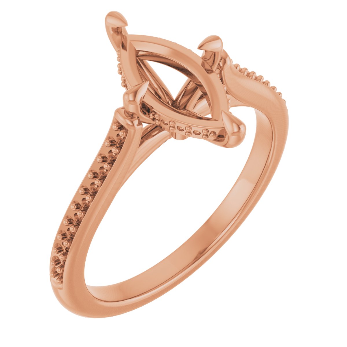 Claw-Prong Hidden Halo-Style Engagement Ring