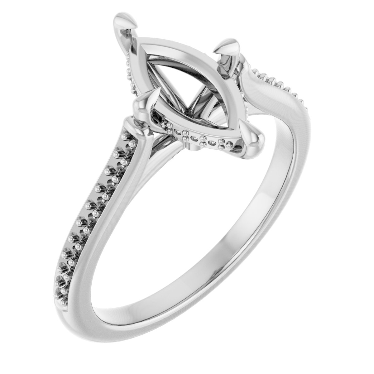 Claw-Prong Hidden Halo-Style Engagement Ring