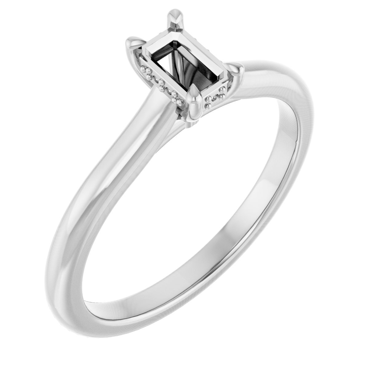 Claw-Prong Hidden Halo-Style Engagement Ring