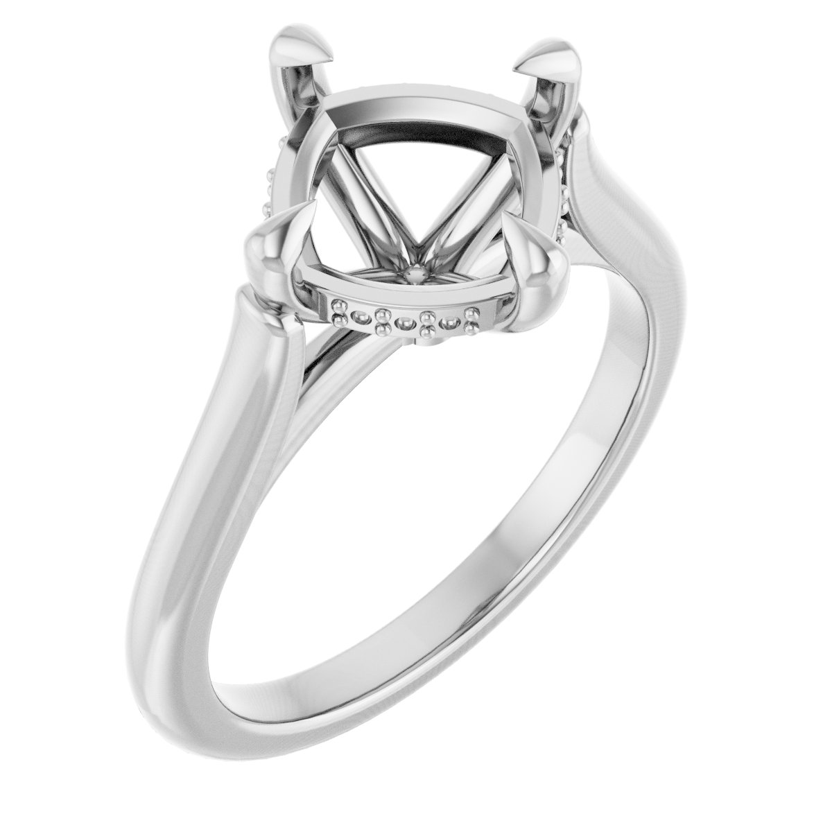 Claw-Prong Hidden Halo-Style Engagement Ring