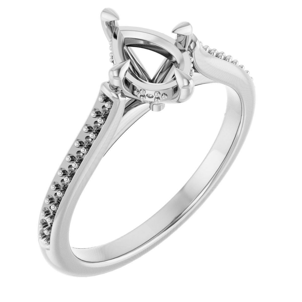 Claw-Prong Hidden Halo-Style Engagement Ring