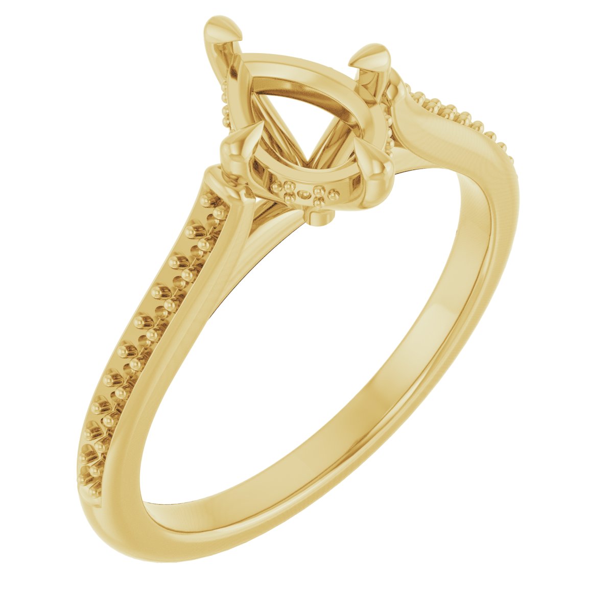 Claw-Prong Hidden Halo-Style Engagement Ring