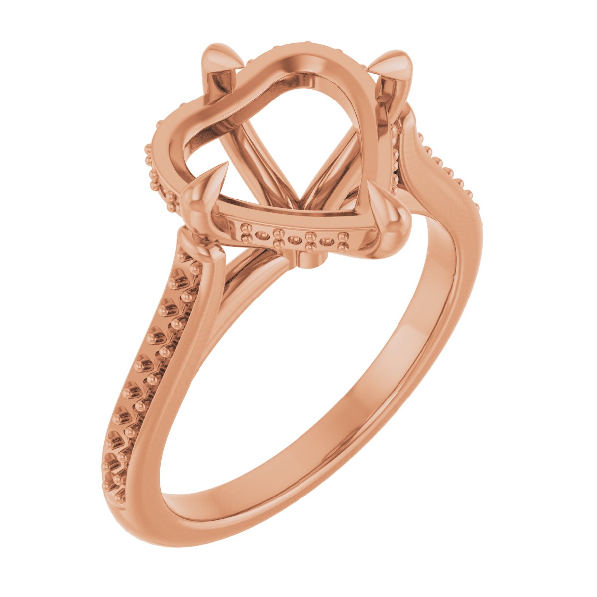 Claw-Prong Hidden Halo-Style Engagement Ring