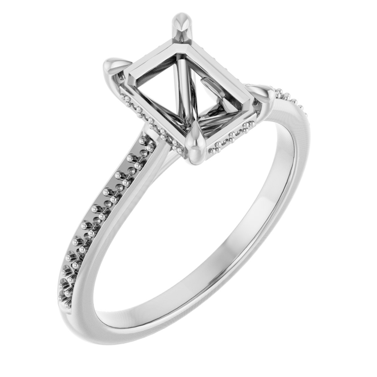 Claw-Prong Hidden Halo-Style Engagement Ring