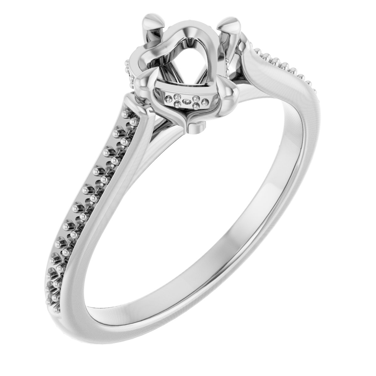 Claw-Prong Hidden Halo-Style Engagement Ring