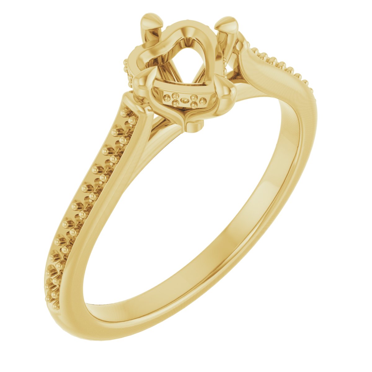 Claw-Prong Hidden Halo-Style Engagement Ring