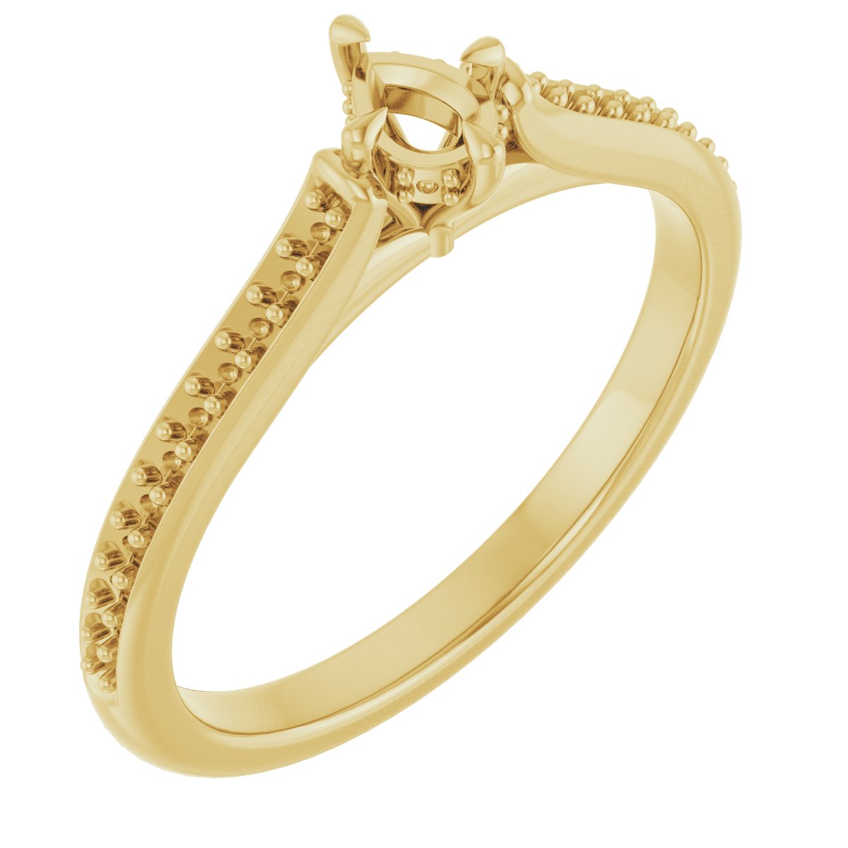 Claw-Prong Hidden Halo-Style Engagement Ring