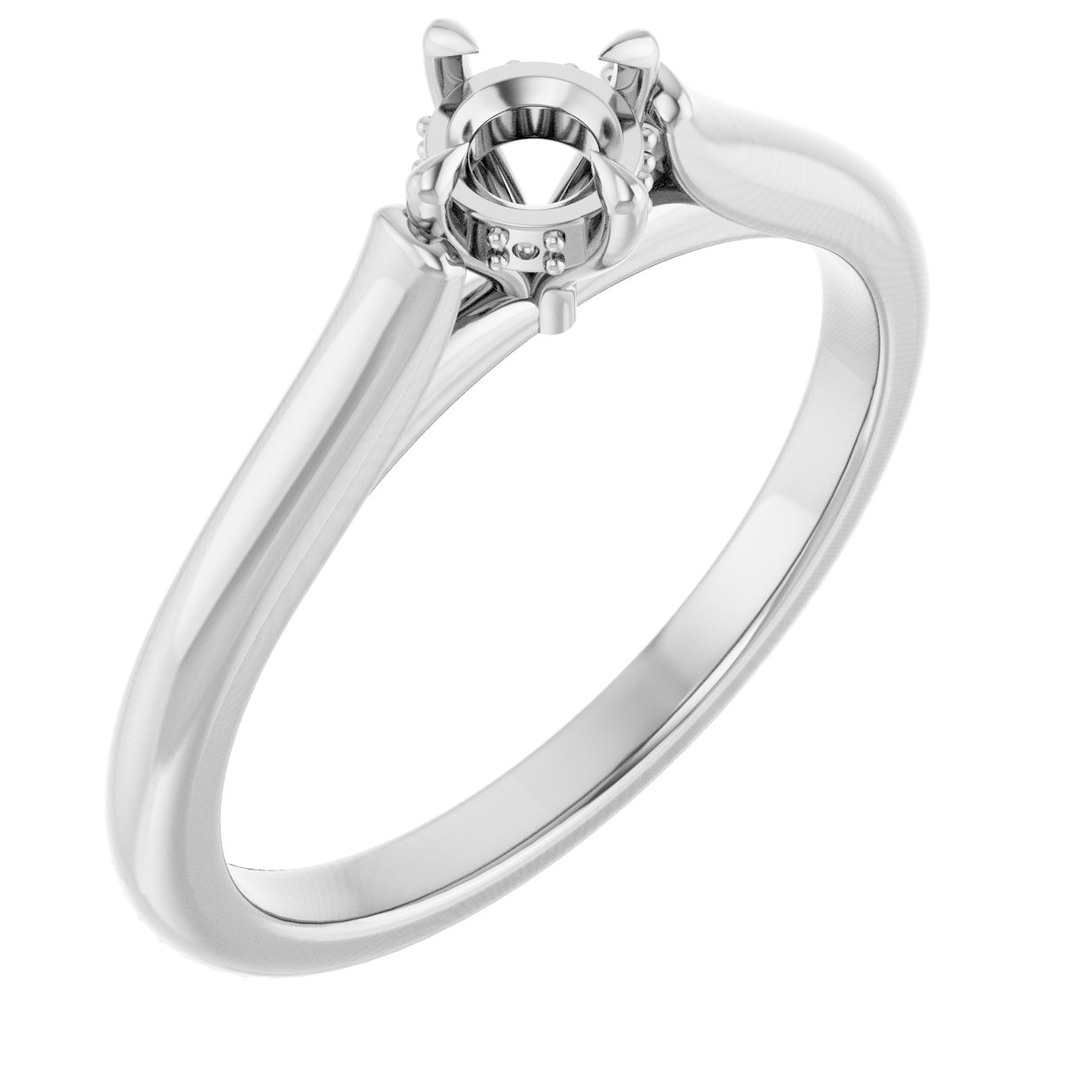 Claw-Prong Hidden Halo-Style Engagement Ring