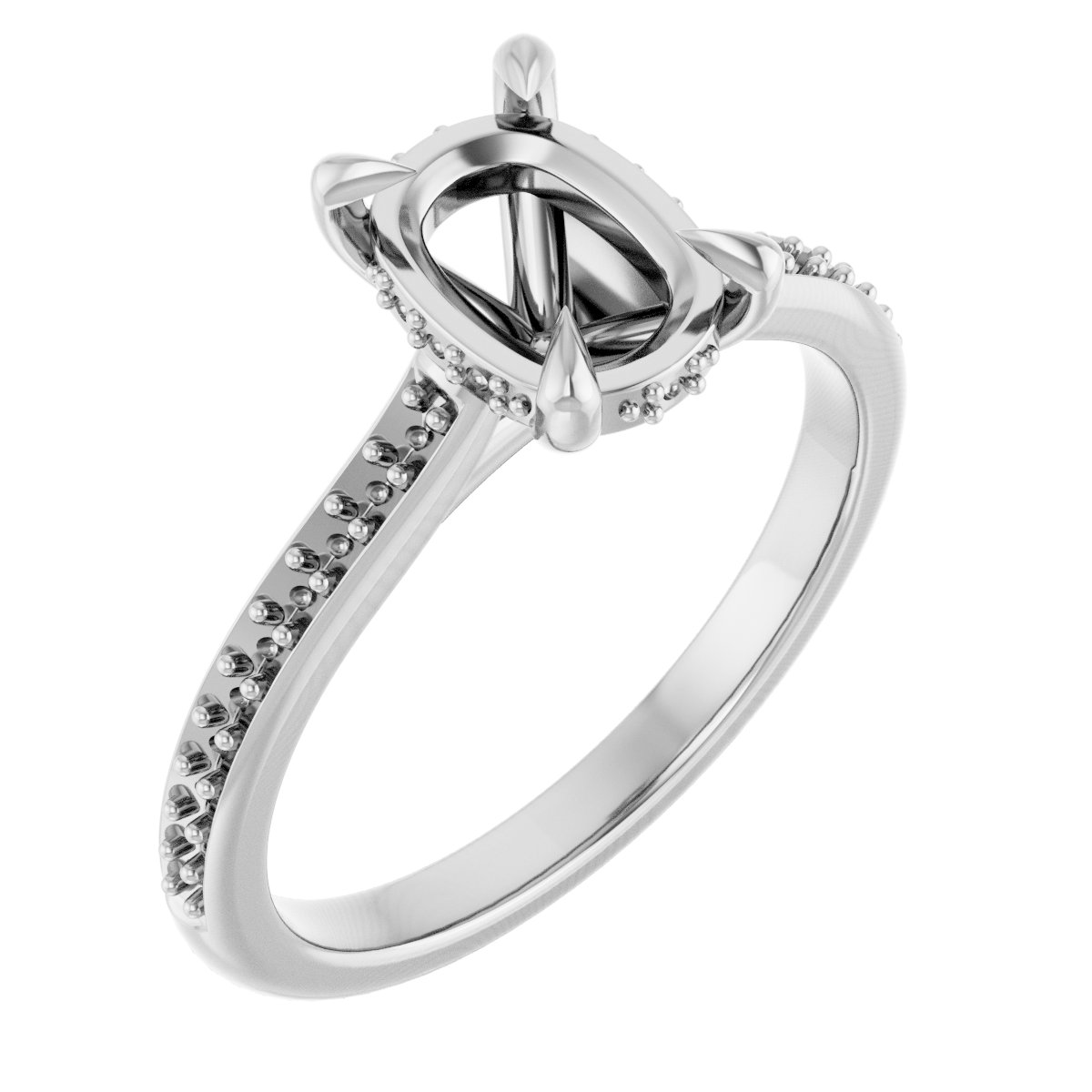 Claw-Prong Hidden Halo-Style Engagement Ring