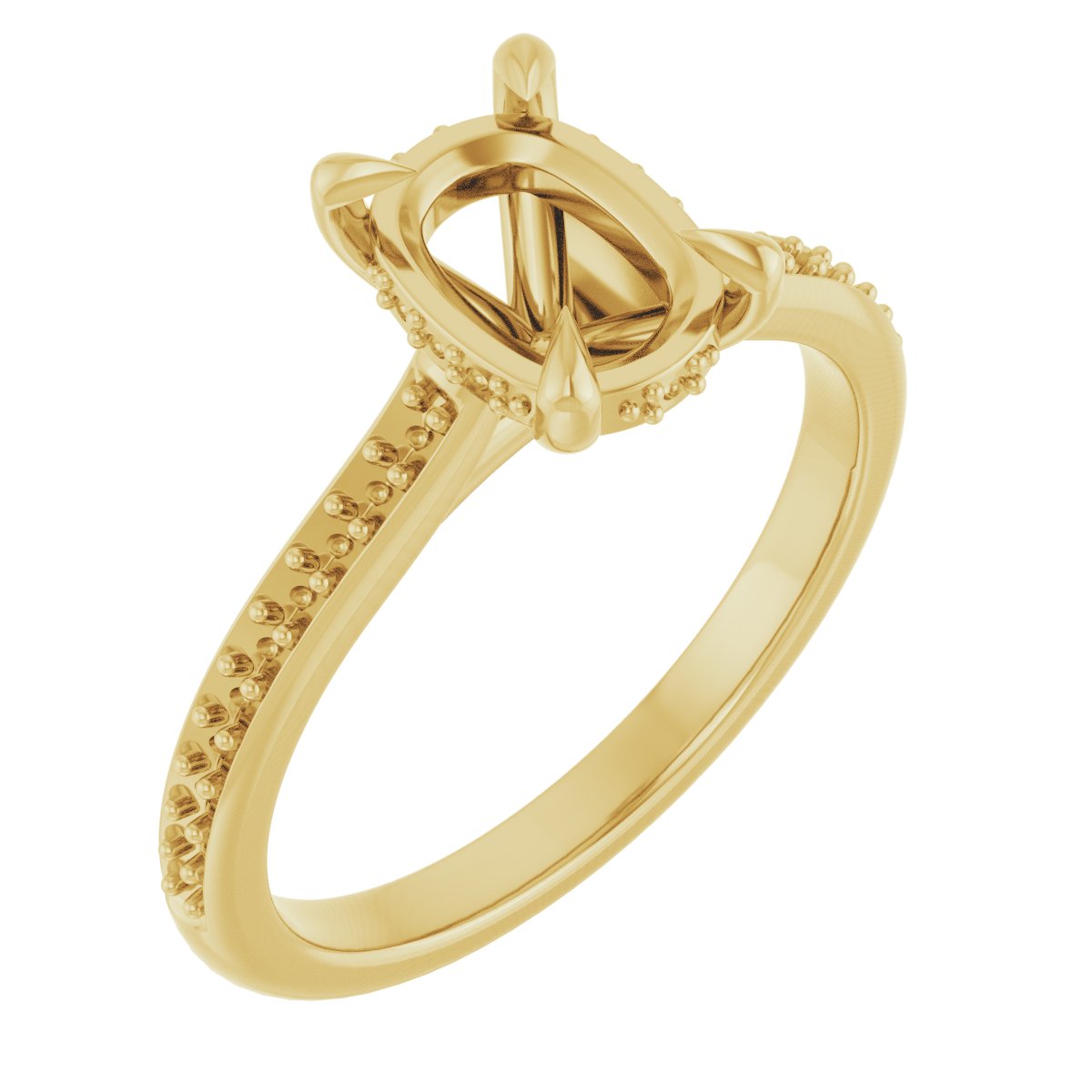 Claw-Prong Hidden Halo-Style Engagement Ring