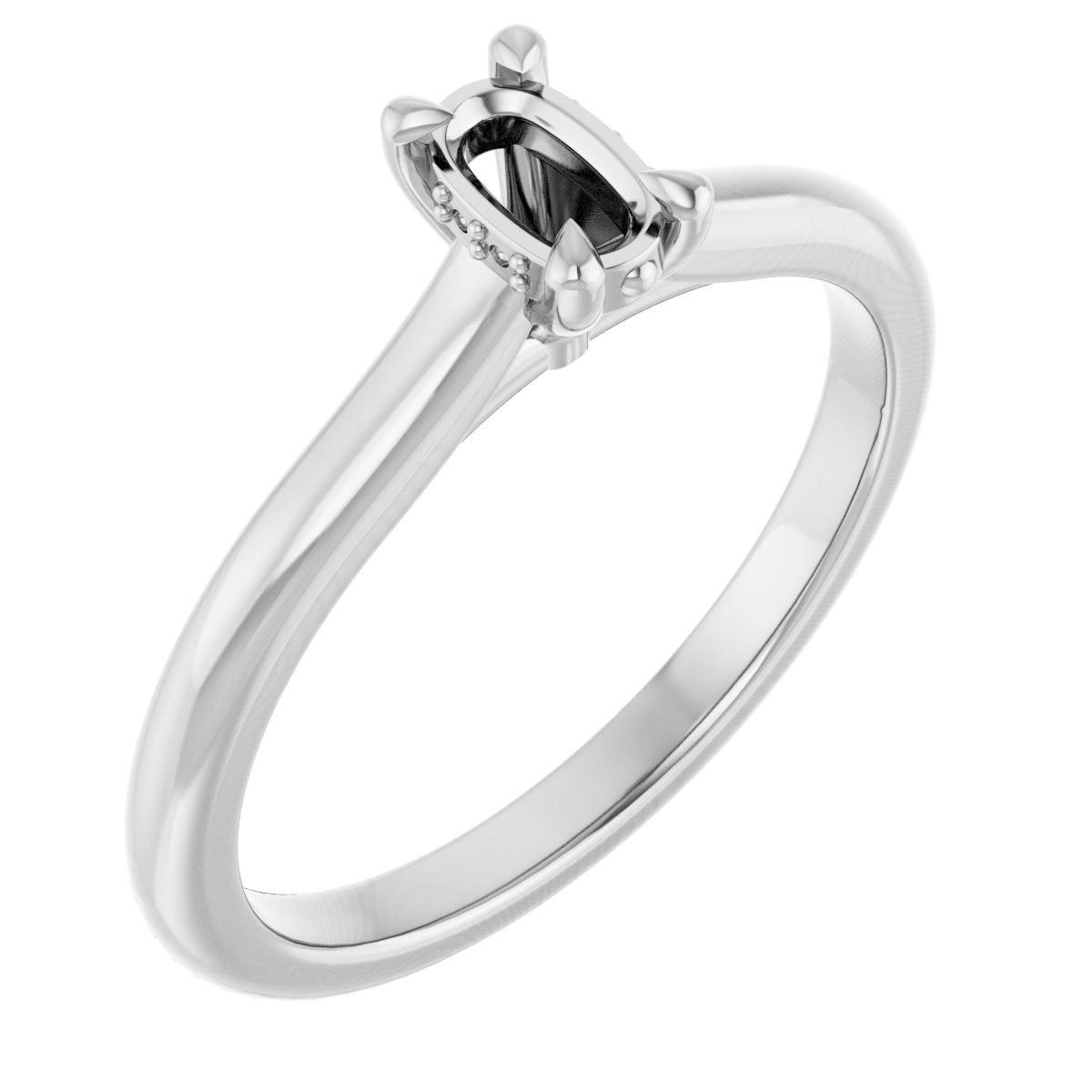 Claw-Prong Hidden Halo-Style Engagement Ring
