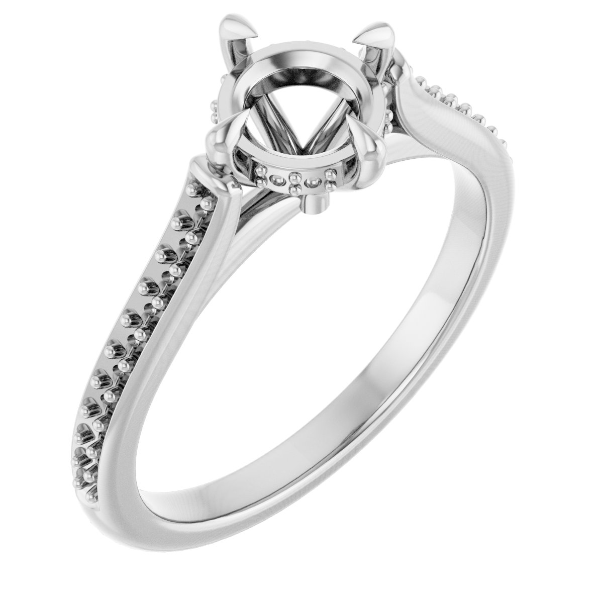 Claw-Prong Hidden Halo-Style Engagement Ring
