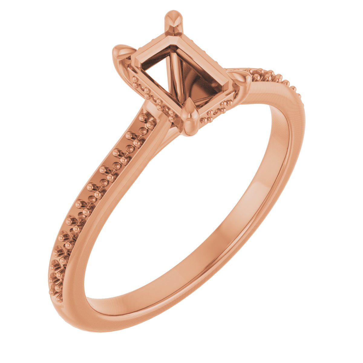 Claw-Prong Hidden Halo-Style Engagement Ring