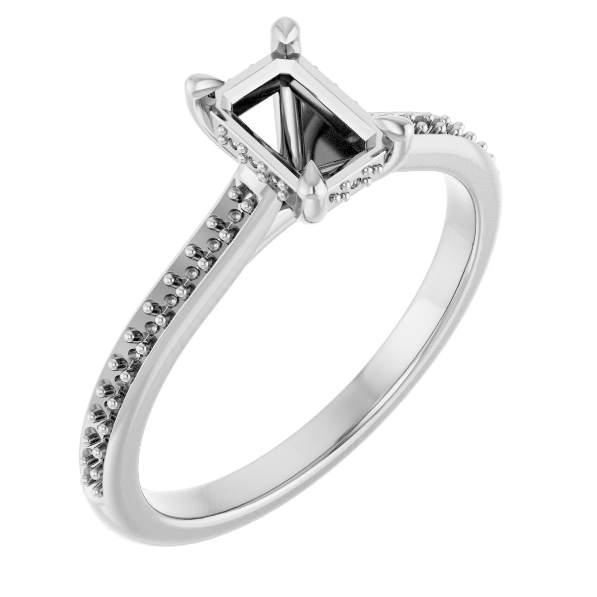 Claw-Prong Hidden Halo-Style Engagement Ring