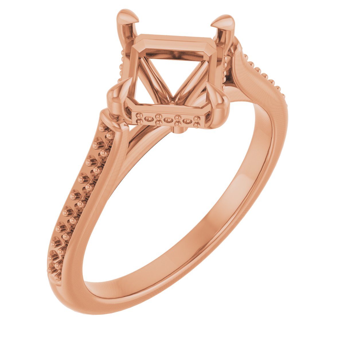 Claw-Prong Hidden Halo-Style Engagement Ring