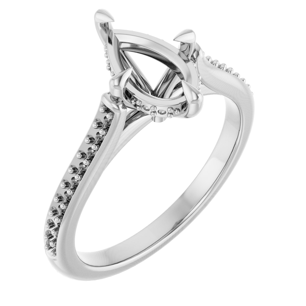 Claw-Prong Hidden Halo-Style Engagement Ring