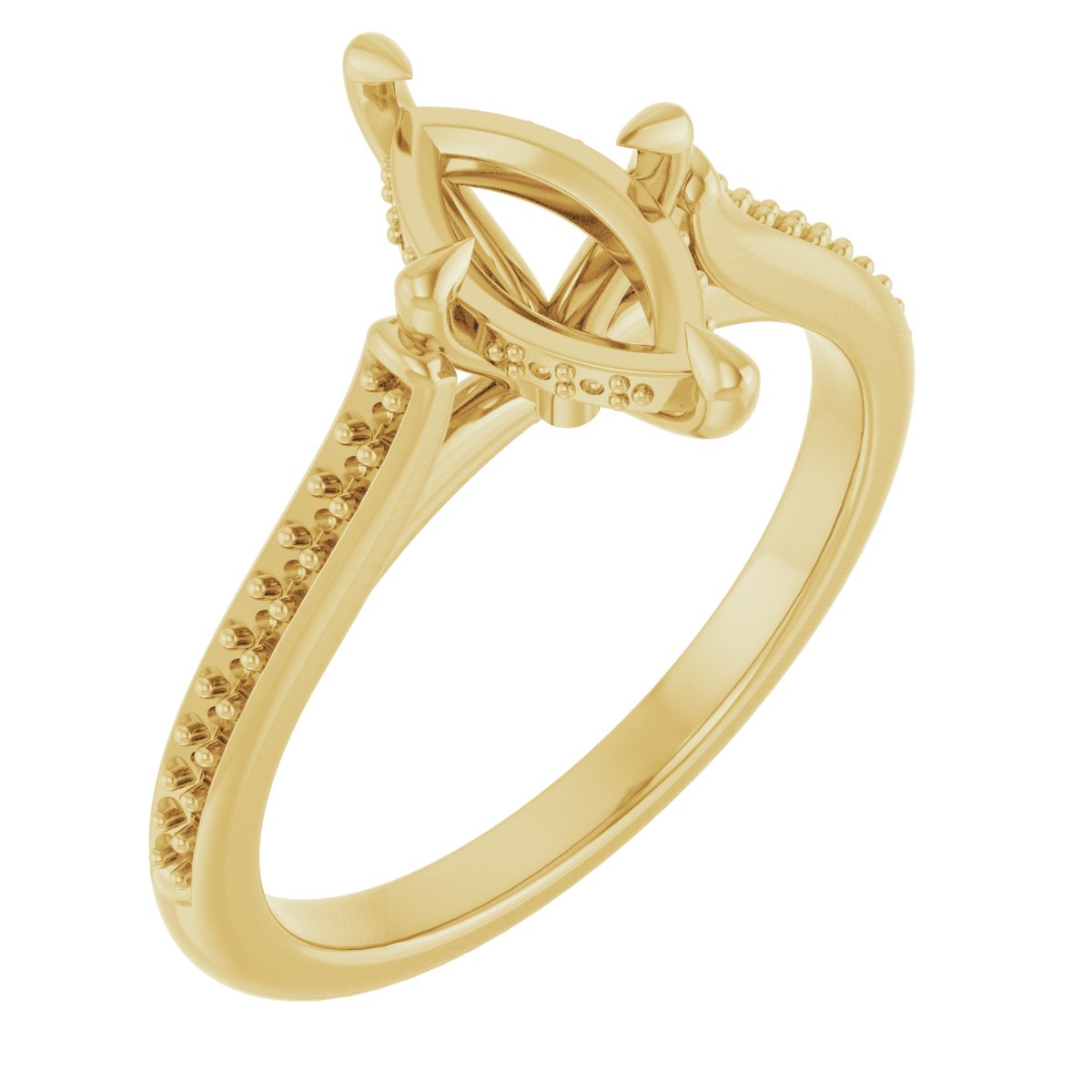Claw-Prong Hidden Halo-Style Engagement Ring