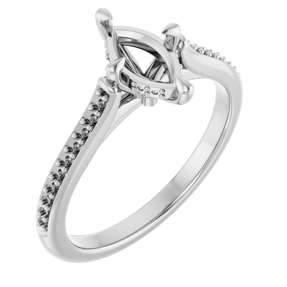 Claw-Prong Hidden Halo-Style Engagement Ring