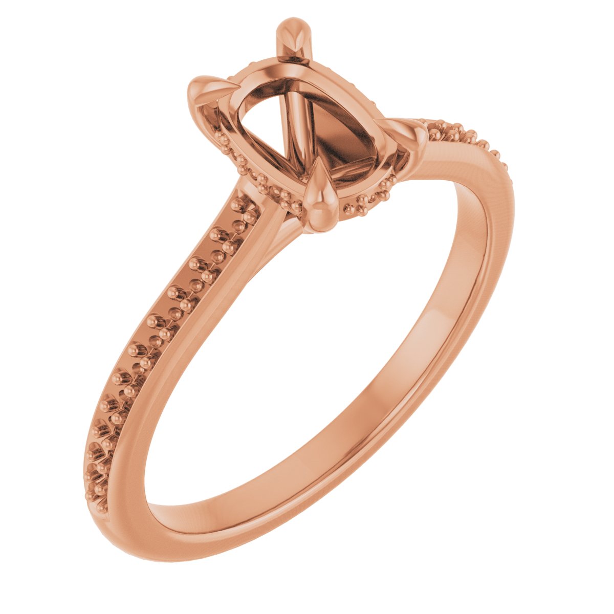 Claw-Prong Hidden Halo-Style Engagement Ring