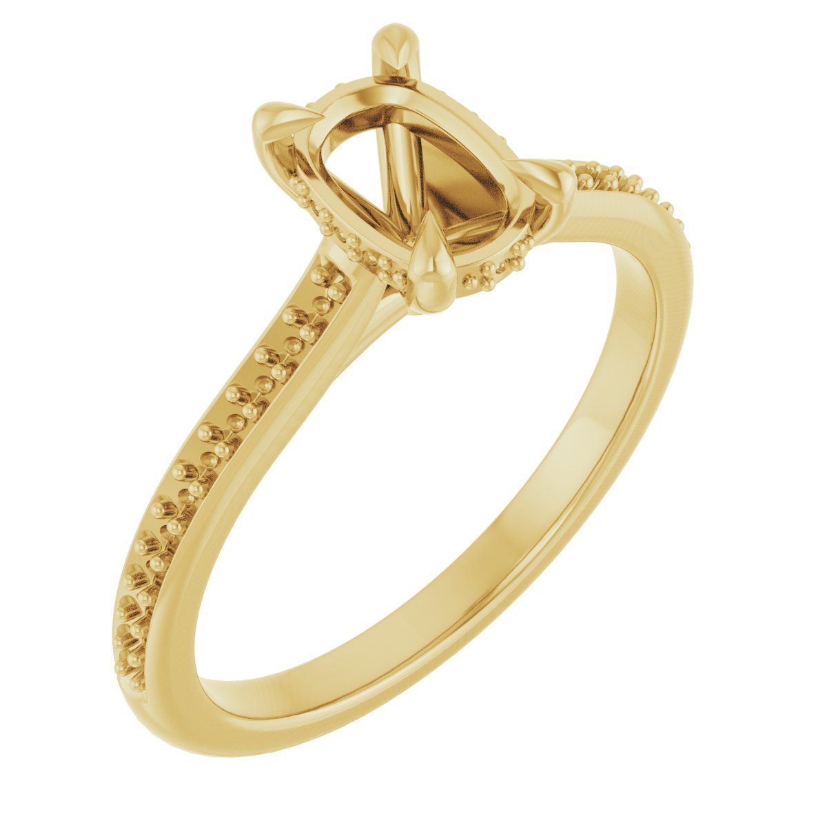 Claw-Prong Hidden Halo-Style Engagement Ring