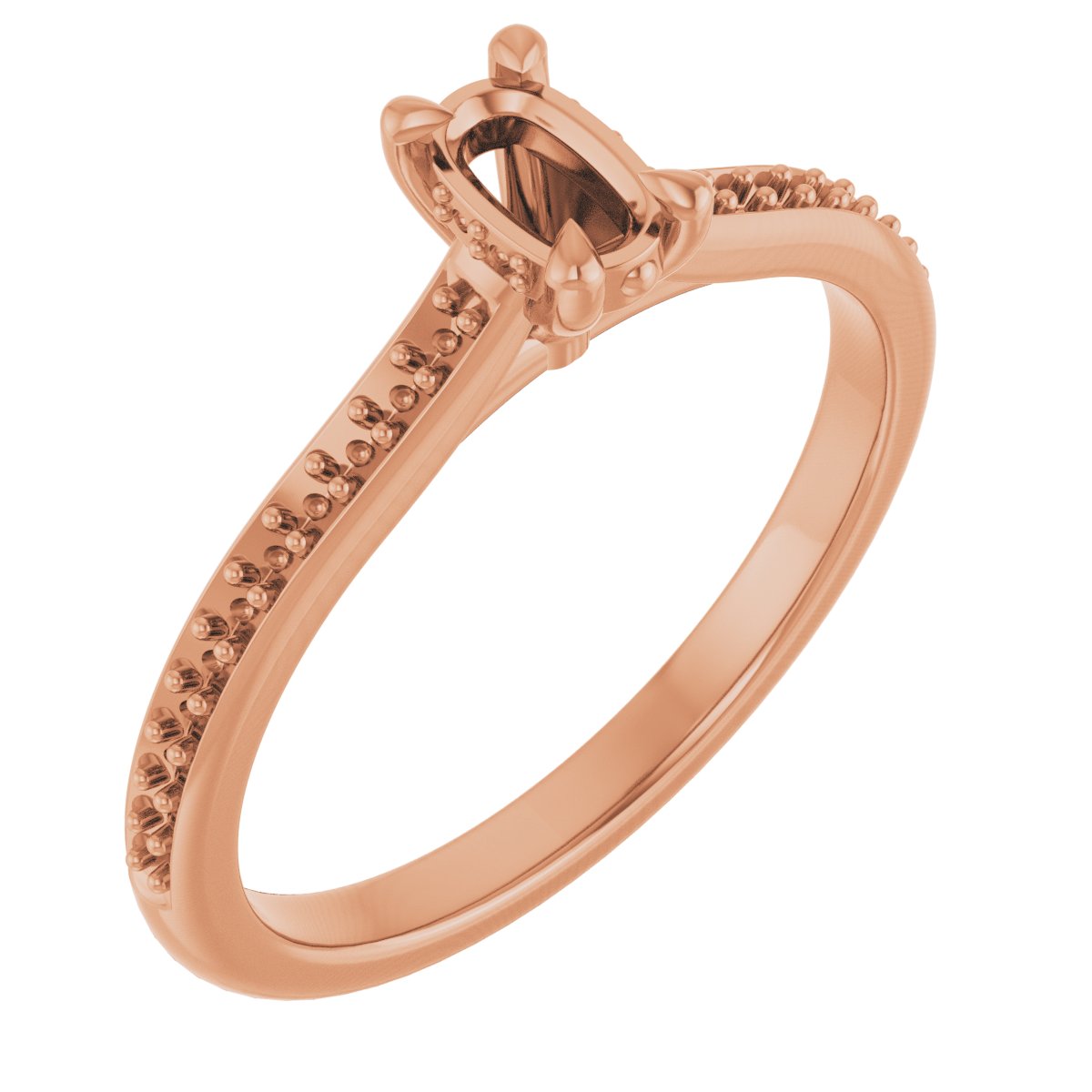 Claw-Prong Hidden Halo-Style Engagement Ring
