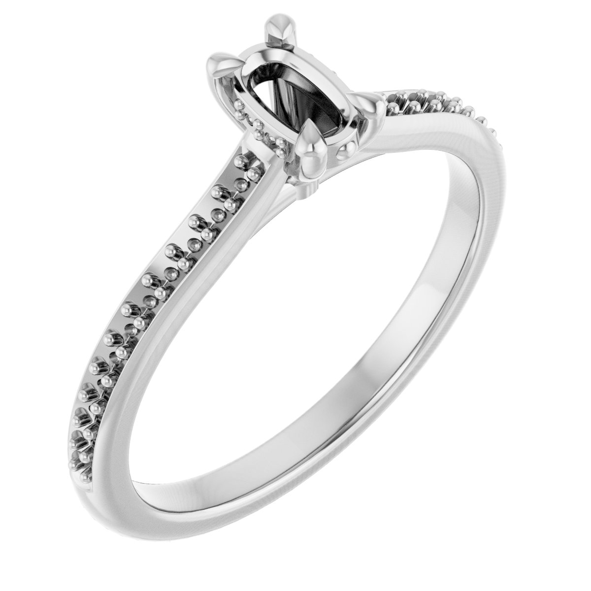 Claw-Prong Hidden Halo-Style Engagement Ring