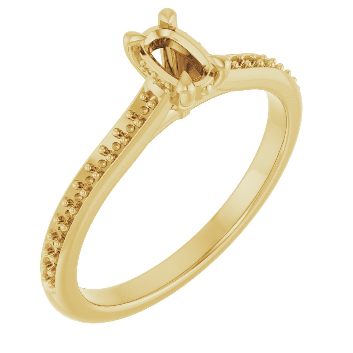 Claw-Prong Hidden Halo-Style Engagement Ring